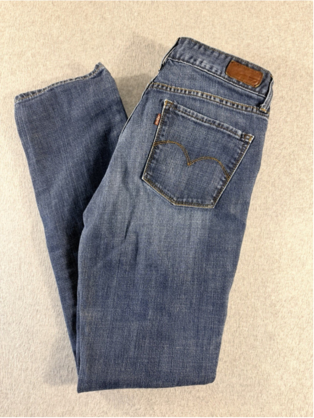 Levi’s Women Jeans 6R W28 Blue Denim Straight Stretch Mid Rise Classic